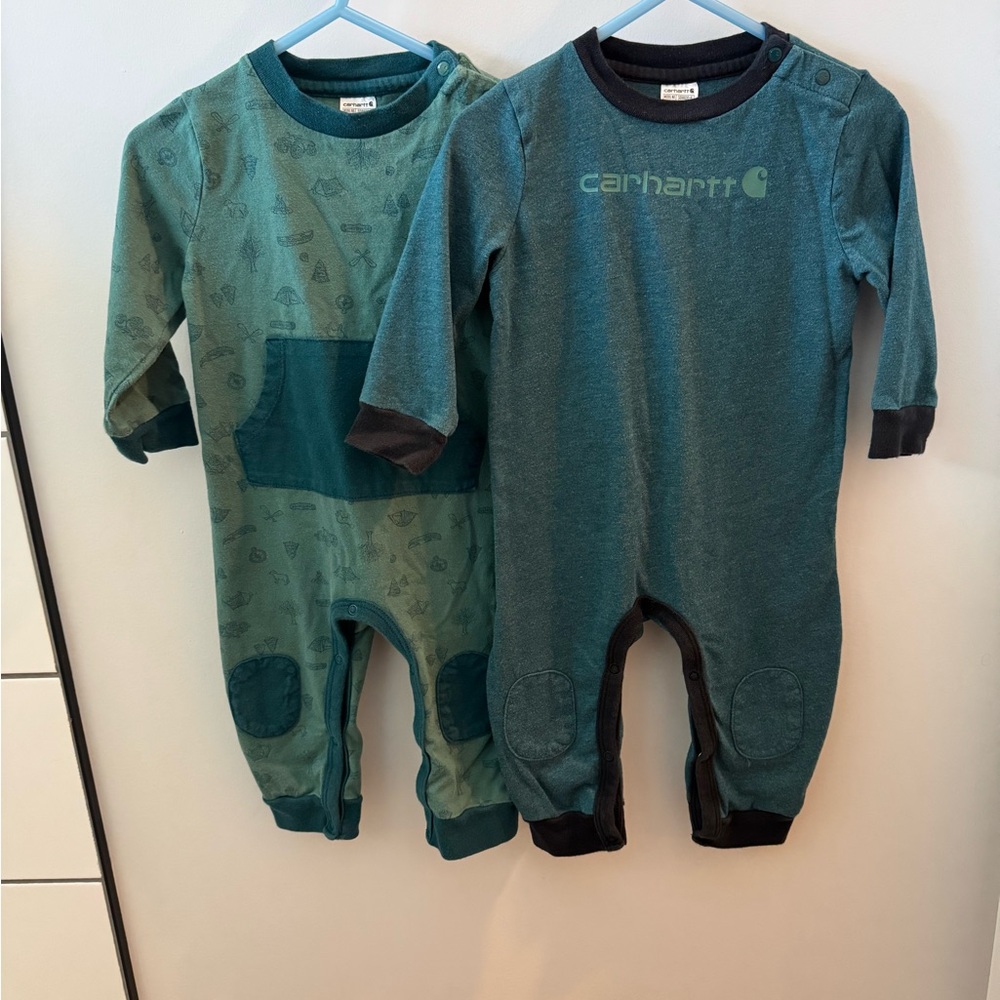 Set of 2 Carhartt Infant Long-sleeve Coveralls — 9 Months